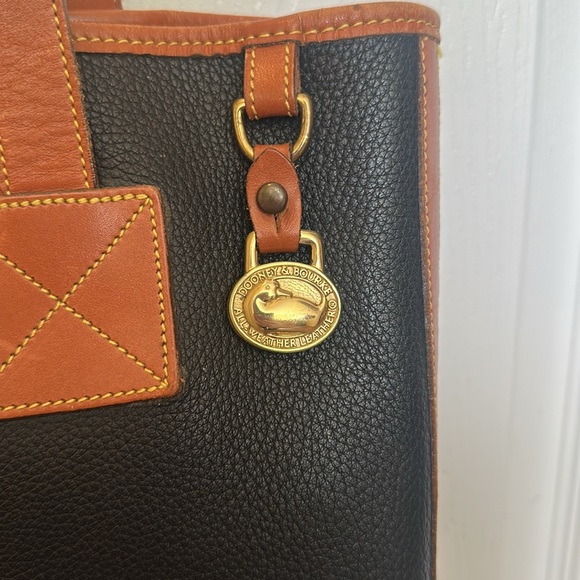 Dooney & Bourke Black and Brown Leather Tote - Picture 3 of 12